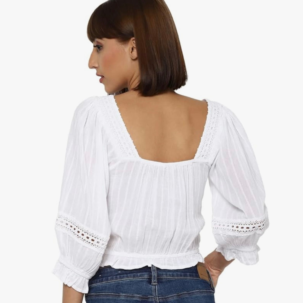 NWT Eyelet Peasant Blouse (XS/S)