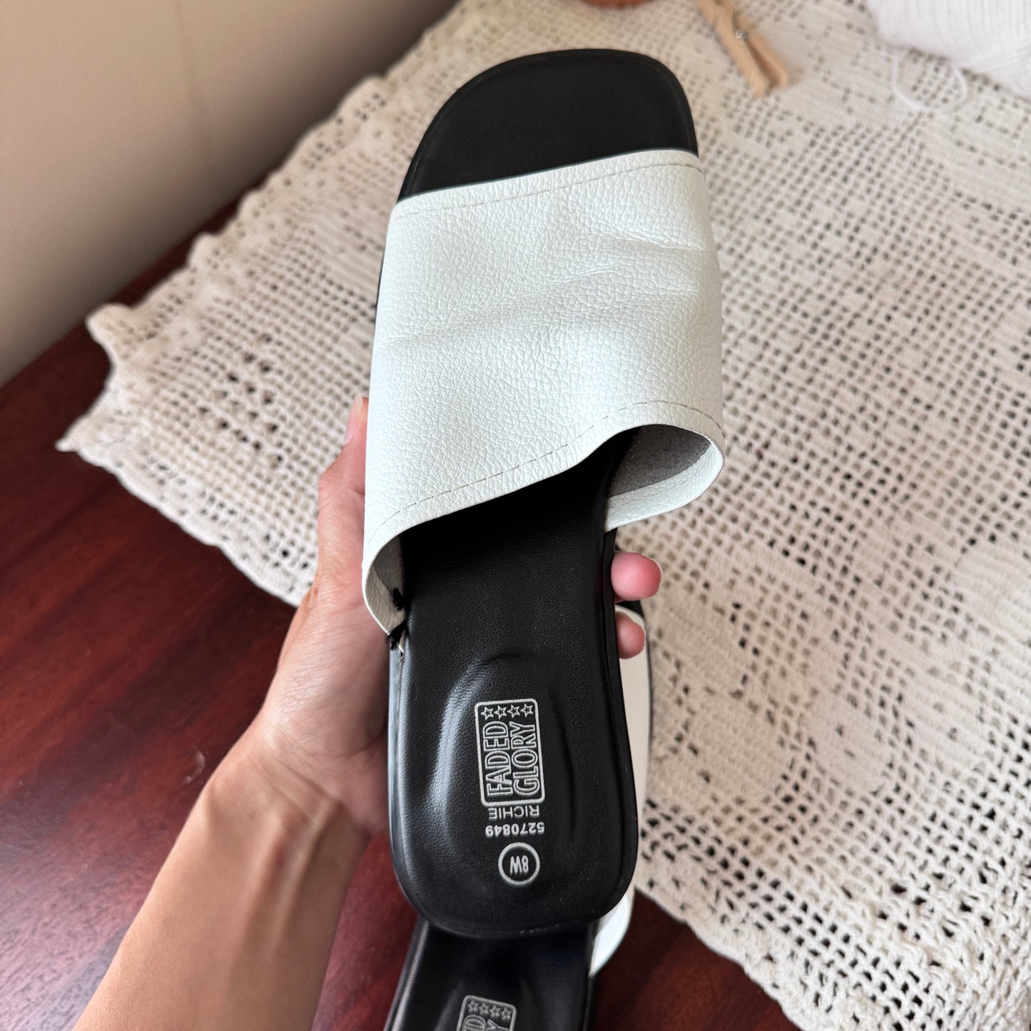 Y2K Leather Slide Sandals (8W)