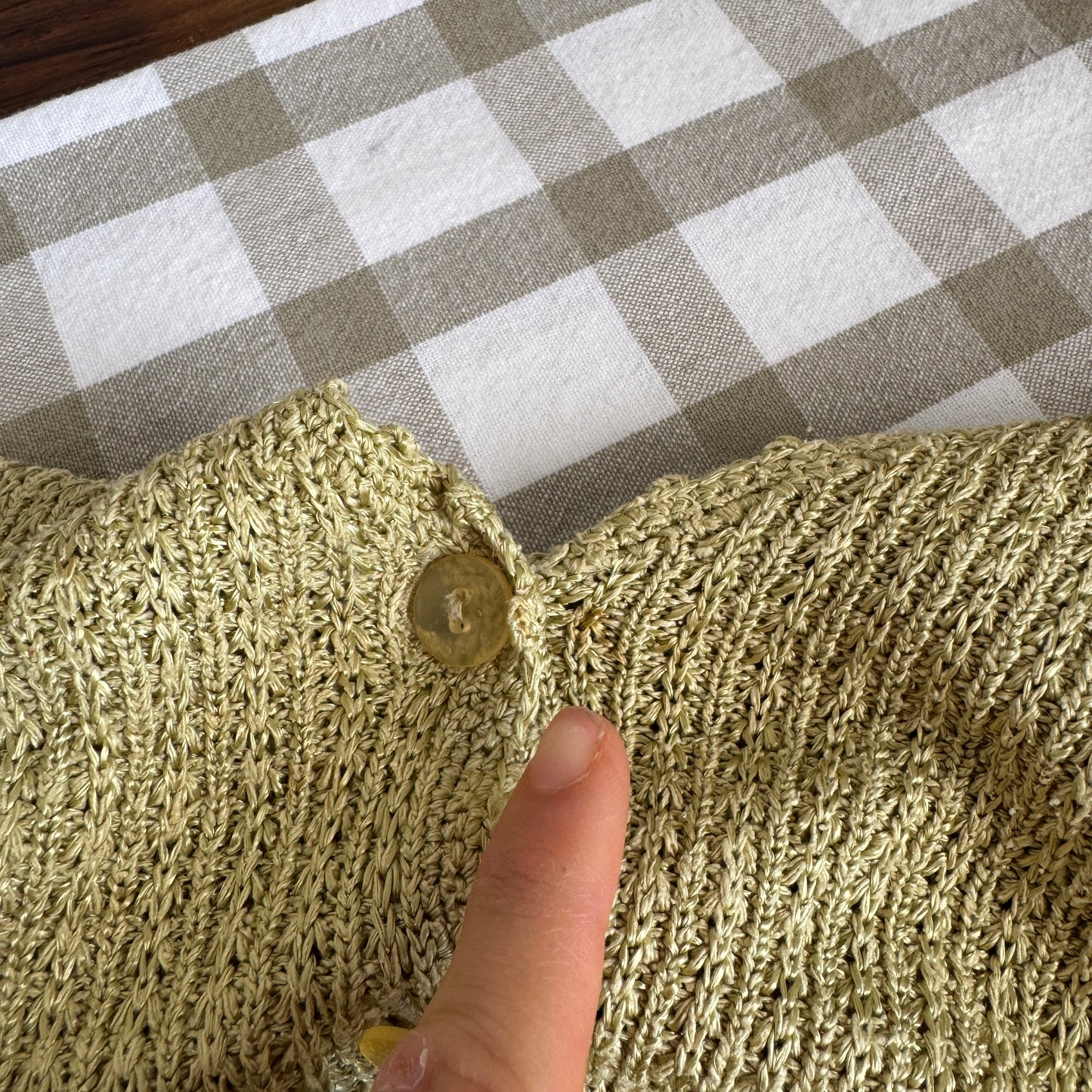 Vintage Silk Blend Buttoned Knit Top (L)