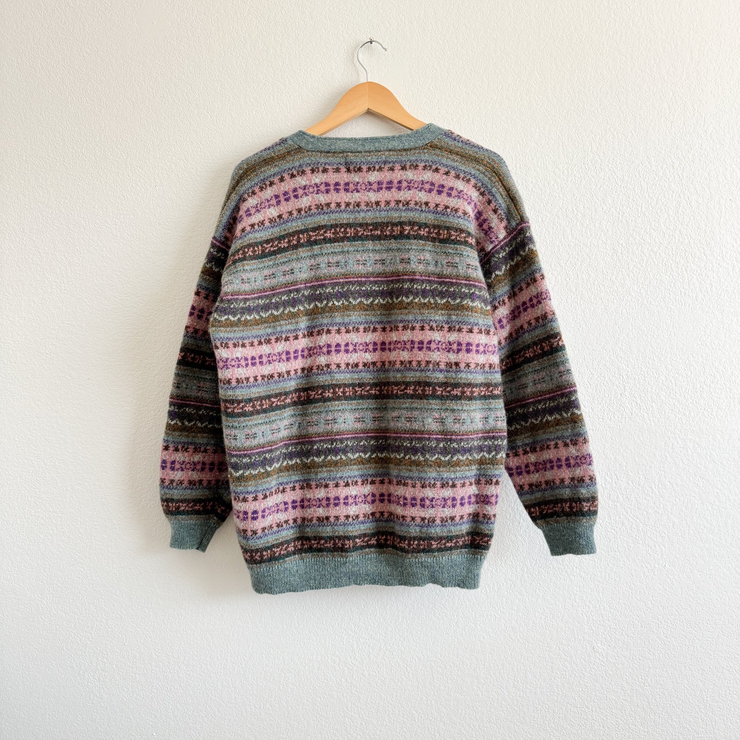 Vintage Fair Isle Wool Cardigan (L)