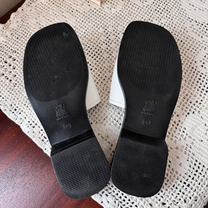 Y2K Leather Slide Sandals (8W)