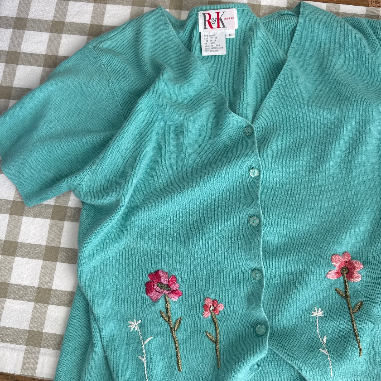 The Reef Bloom Embroidered Knit Top (XS-L)