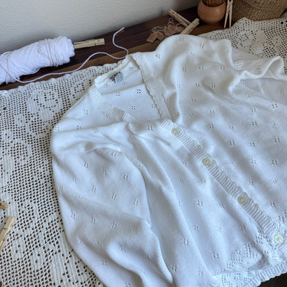 Vintage Pointelle Cardigan (M)