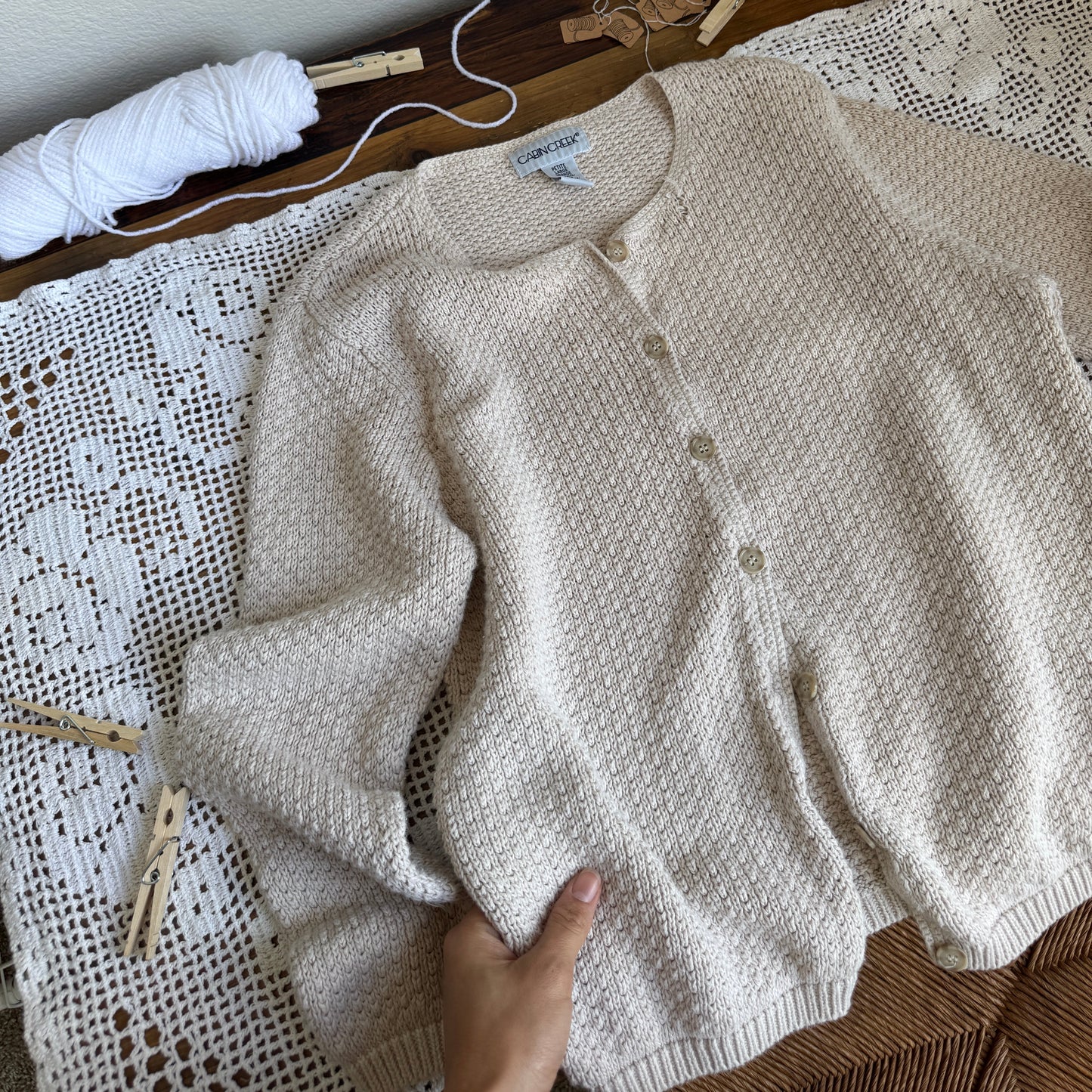 Vintage Oat Button-Up Cardigan (PL)