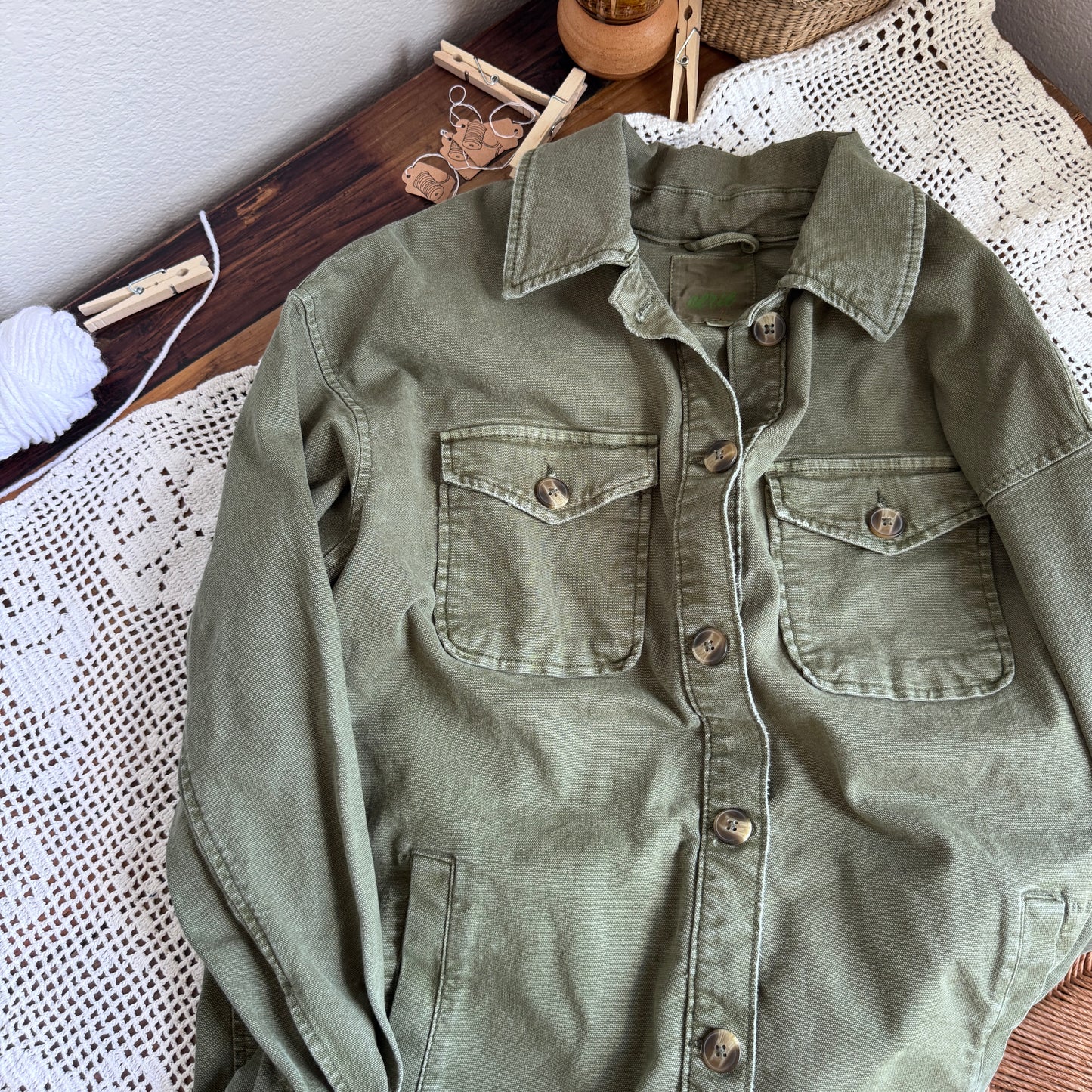 Aerie Green Denim Shacket (very oversized XS)