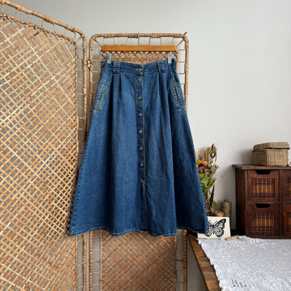 The Bay Side Denim Maxi Skirt (27-30W)