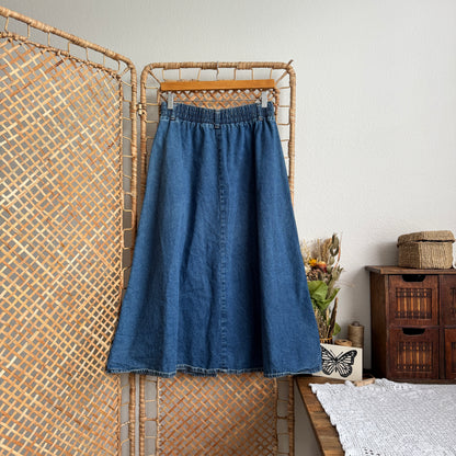 The Bay Side Denim Maxi Skirt (27-30W)
