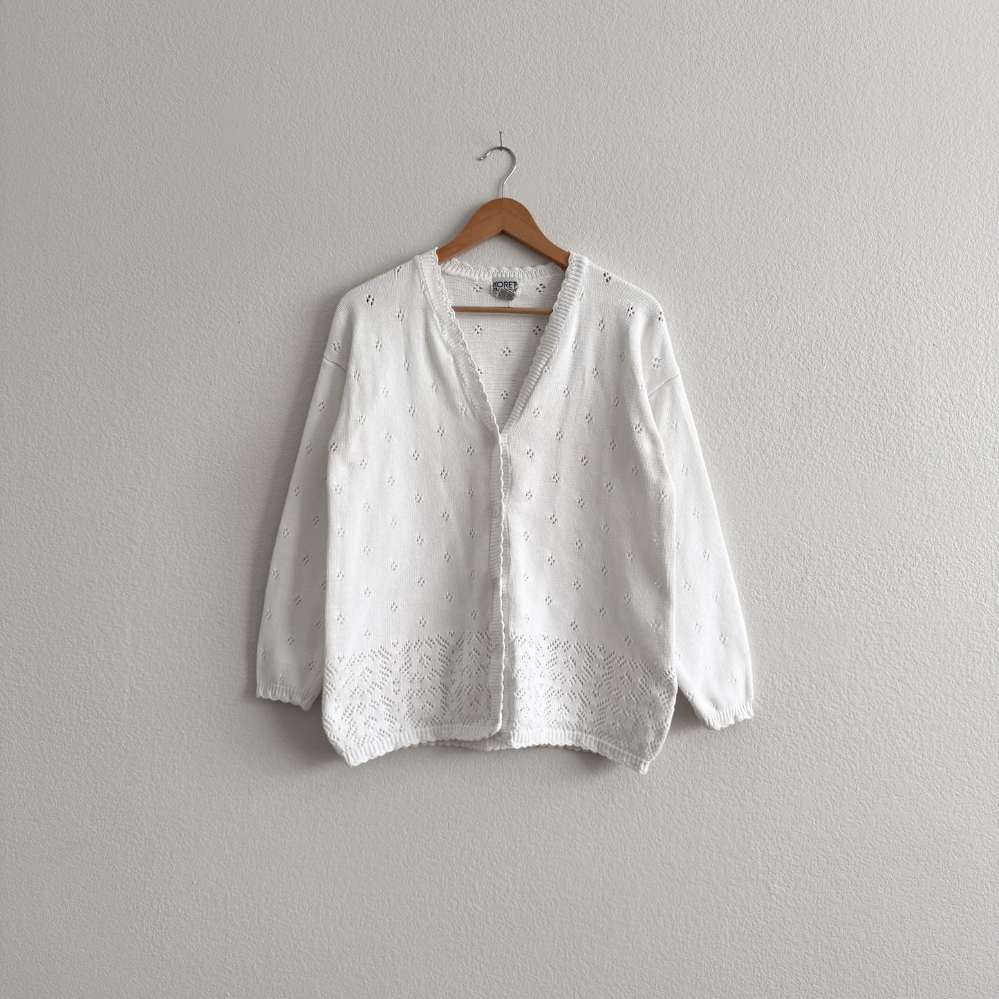 Vintage Pointelle Cardigan (M)