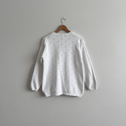 Vintage Pointelle Cardigan (M)