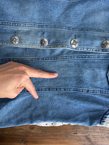 Vintage Velvet Collar Denim Vest (XS-M)
