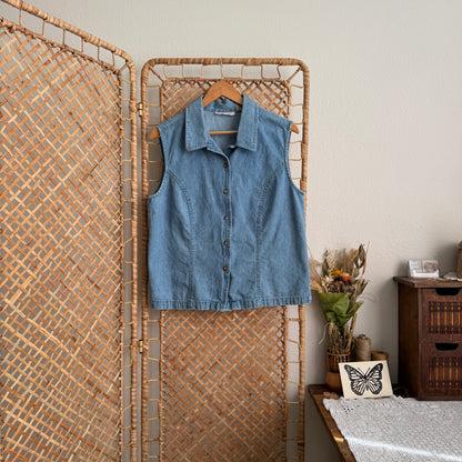 Vintage Denim Buttoned Tank (L)