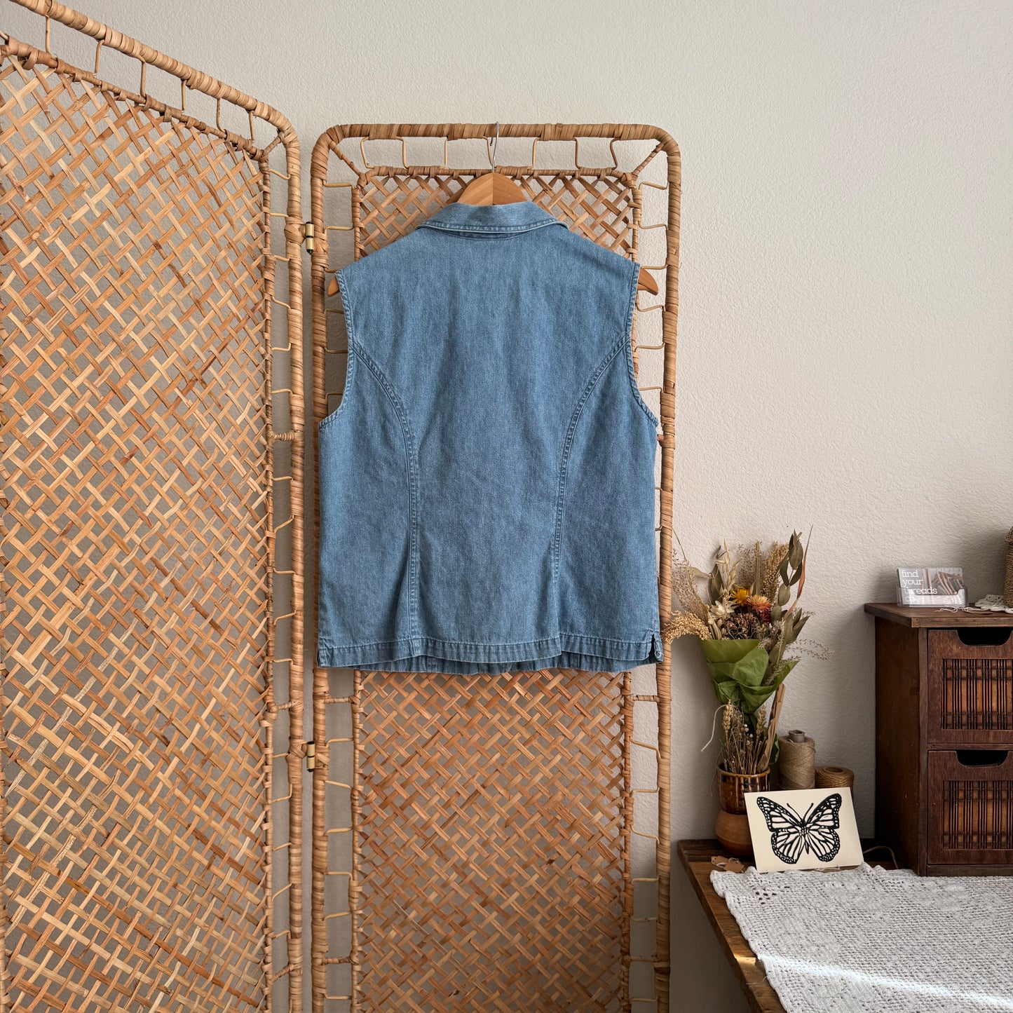 Vintage Denim Buttoned Tank (L)