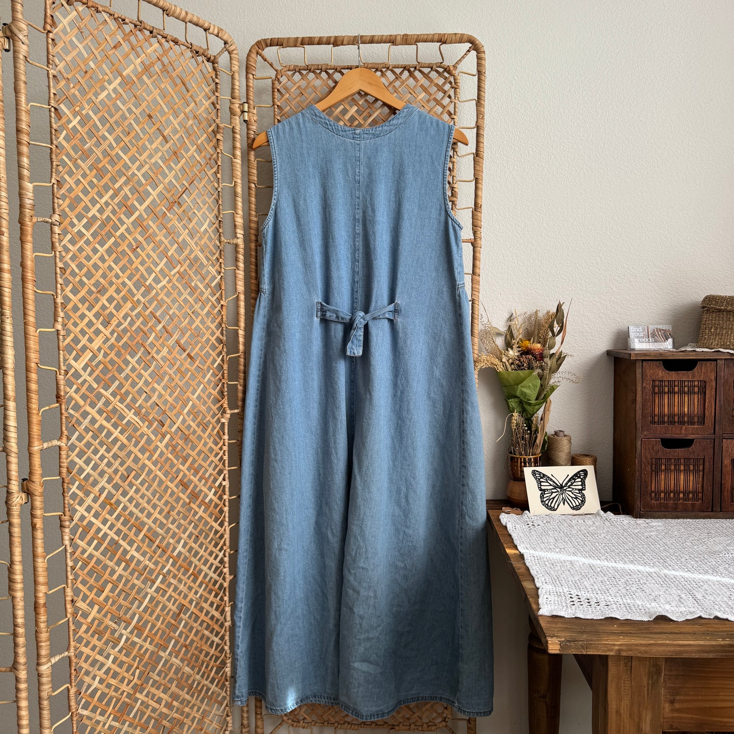Vintage Denim Buttoned Maxi Dress (S-M)