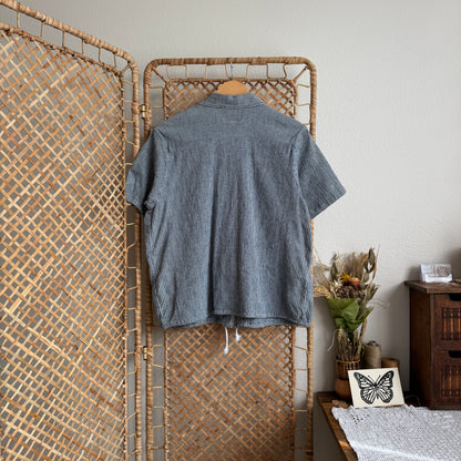 Vintage Gingham Popover Zipped Top (L-XL)