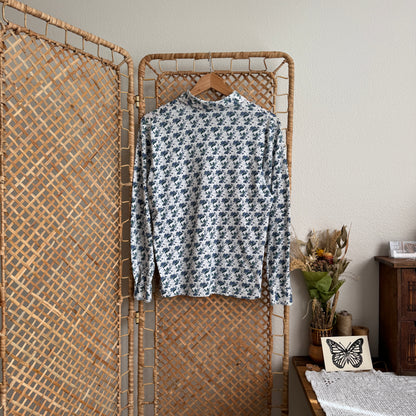 Vintage Floral Long Sleeve Henley (M)