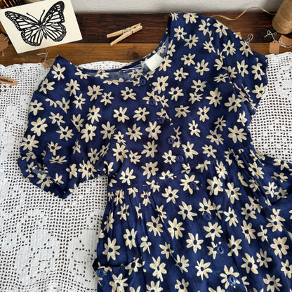 Vintage Floral Buttoned Maxi Dress (XS-M)