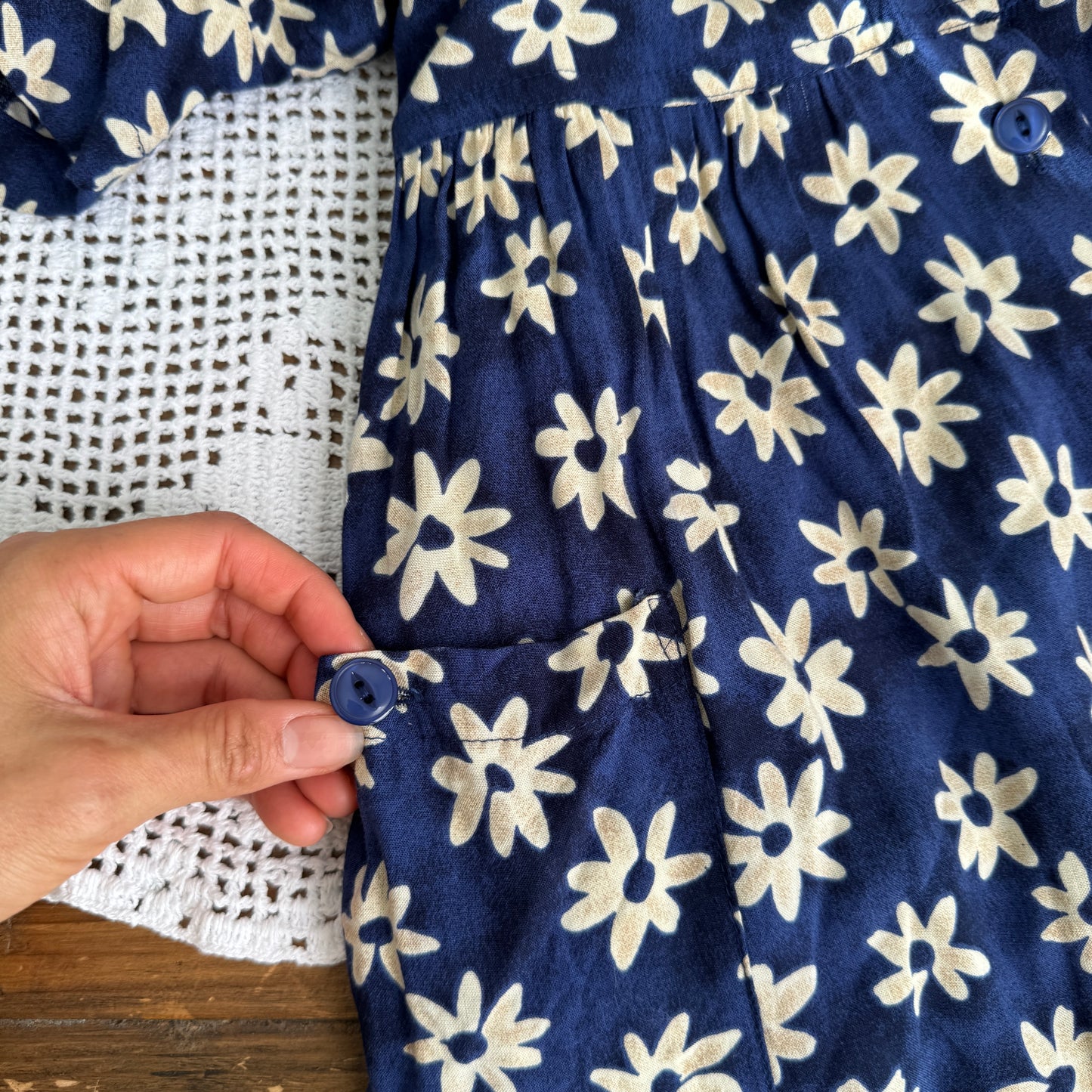 Vintage Floral Buttoned Maxi Dress (XS-M)