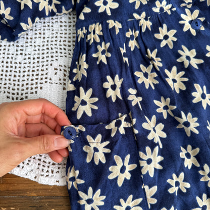 Vintage Floral Buttoned Maxi Dress (XS-M)