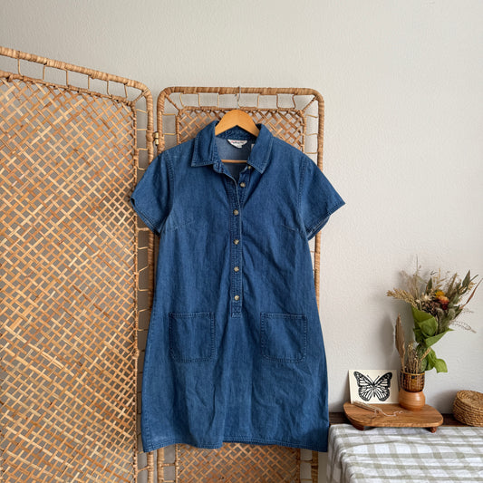 Vintage Denim Midi Dress (M-L)