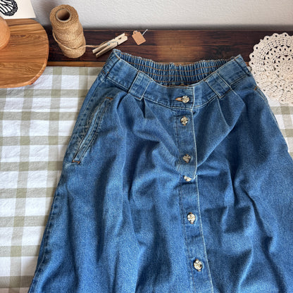 The Bay Side Denim Maxi Skirt (27-30W)