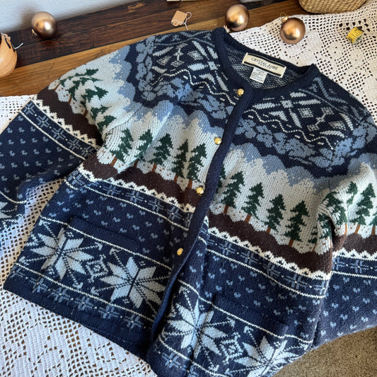 Vintage Fair Isle Tree Cardigan (PM)