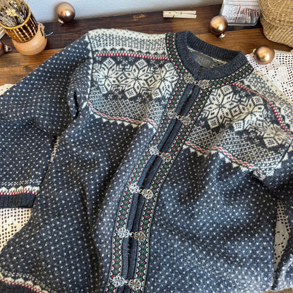 Vintage Nordic Fair Isle Cardigan (S-M)