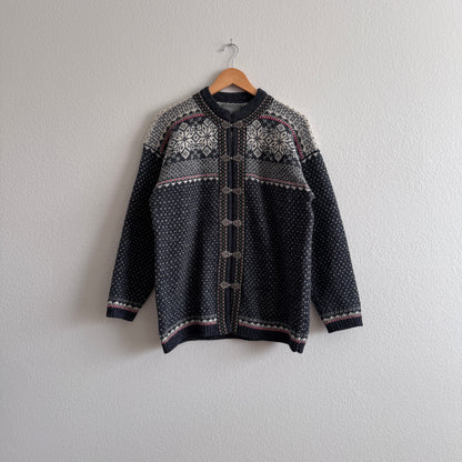 Vintage Nordic Fair Isle Cardigan (S-M)