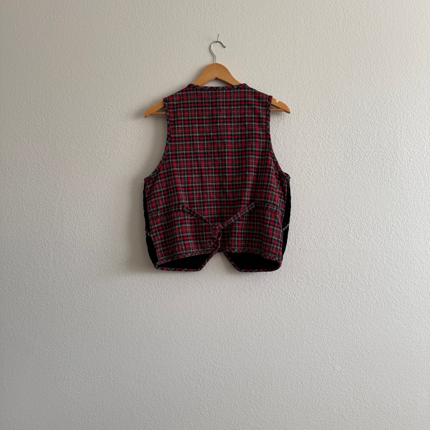 Vintage Velour and Plaid Vest (M)