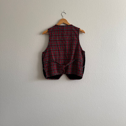 Vintage Velour and Plaid Vest (M)