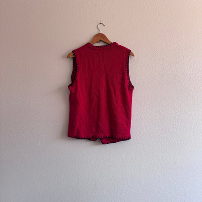 Vintage Festive Snowmen Sweater Vest (S-M)