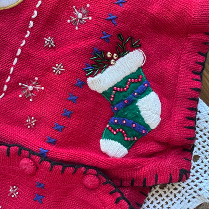 Vintage Festive Snowmen Sweater Vest (S-M)