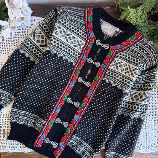 Vintage Fjord Made in Norway Fair Isle Cardigan (XS-S)