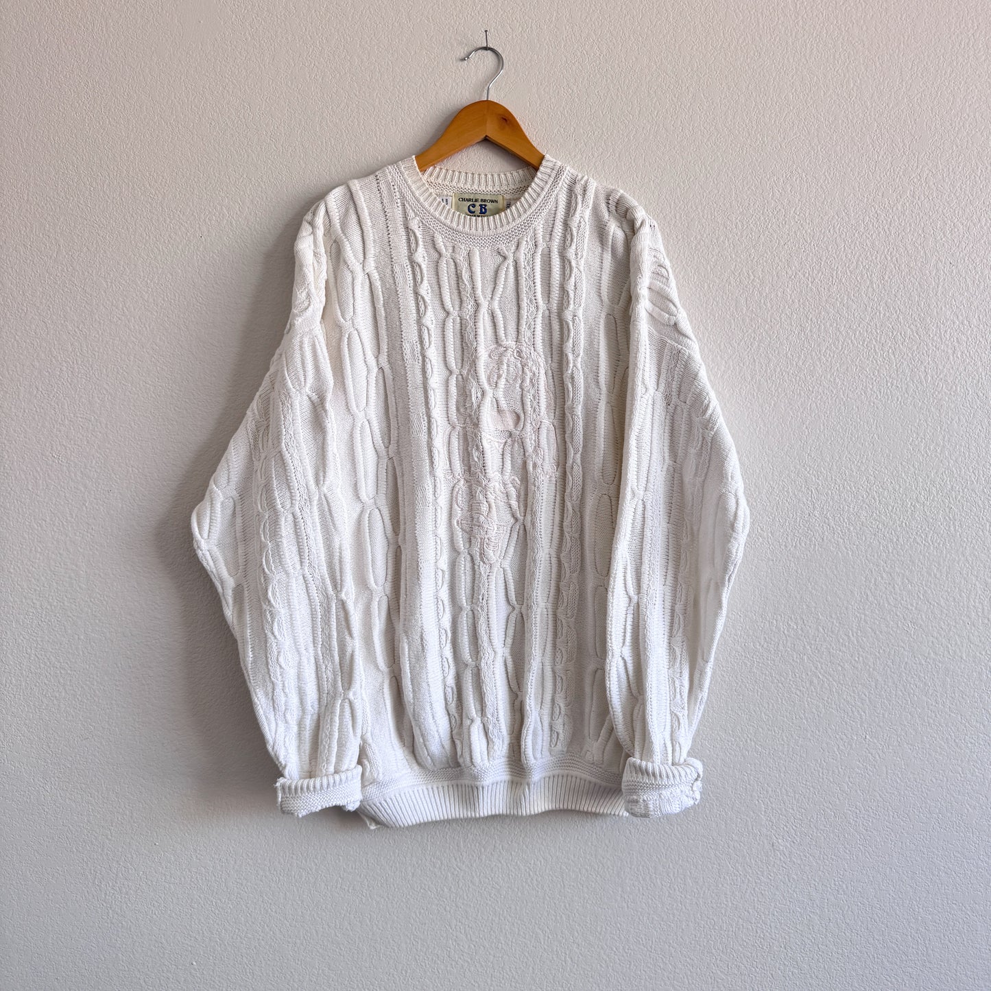 RARE Vintage Coogi-Style Charlie Brown Embroidered Sweater (XL)