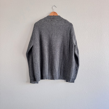 Vintage Chunky Knit Henley Sweater (L Tall)