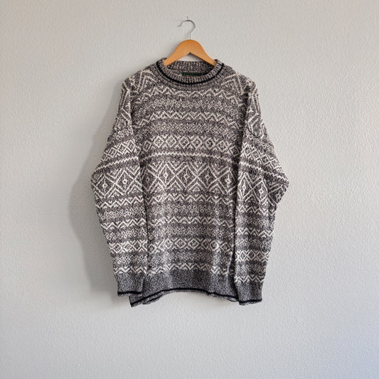 Vintage Grey Tone Heathered Sweater (L-XL)