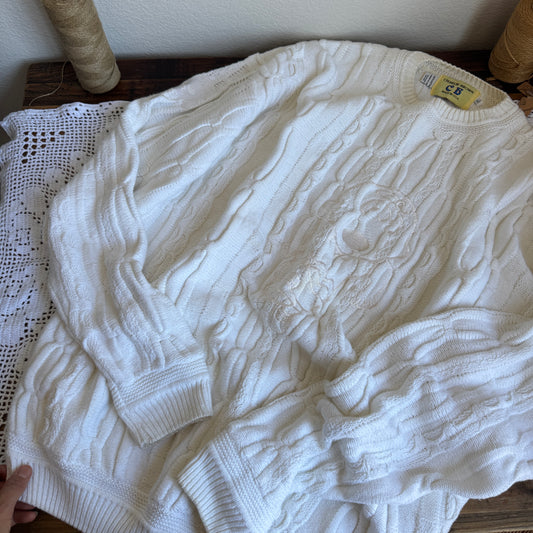 RARE Vintage Coogi-Style Charlie Brown Embroidered Sweater (XL)