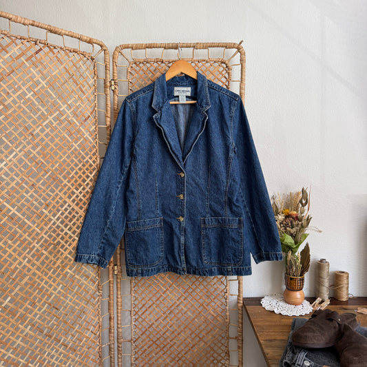 Vintage Denim Blazer Jacket (XL/18)