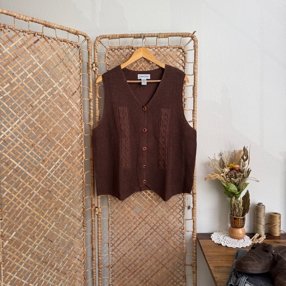 Vintage Deadstock Waffle Knit Sweater Vest (L-1X)