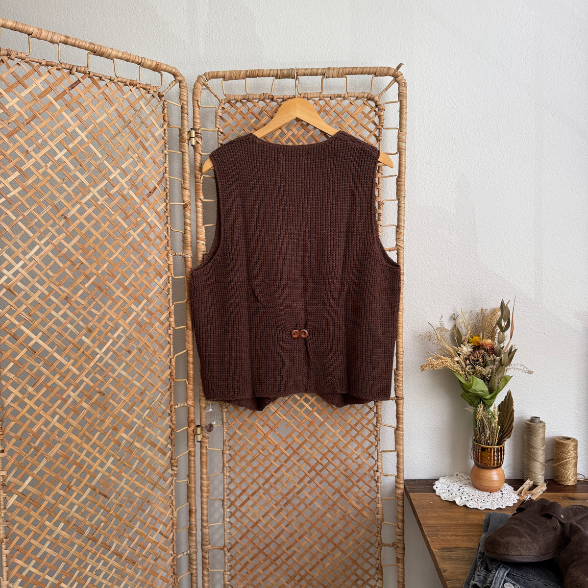 Vintage Deadstock Waffle Knit Sweater Vest (L-1X)