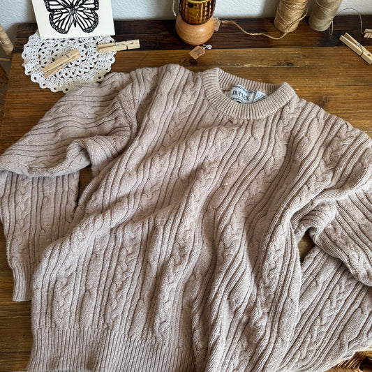 Vintage Cable Knit Sweater (L)