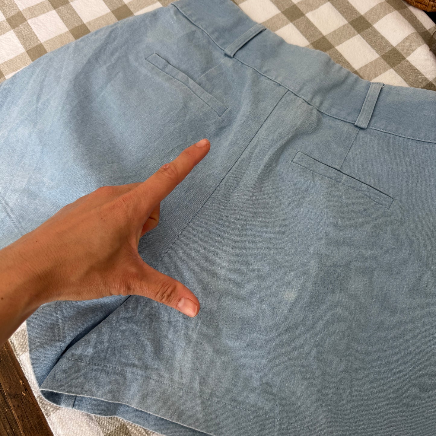 Pleated Chambray Shorts (S/26W)