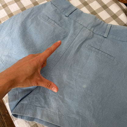 Pleated Chambray Shorts (S/26W)