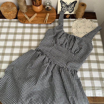Gingham Milkmaid Mini Dress (S)
