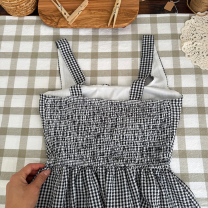 Gingham Milkmaid Mini Dress (S)
