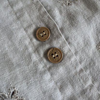Vintage Linen Blend Pleated Eyelet Tank (PM)