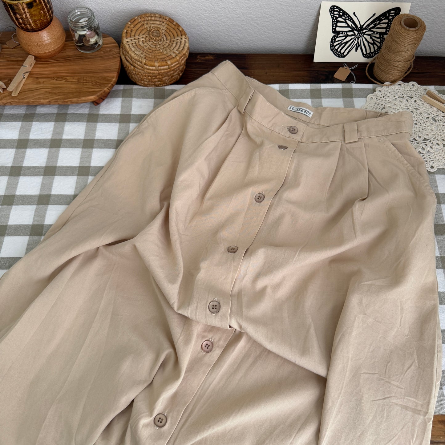 Vintage Buttoned Maxi Skirt (29W)