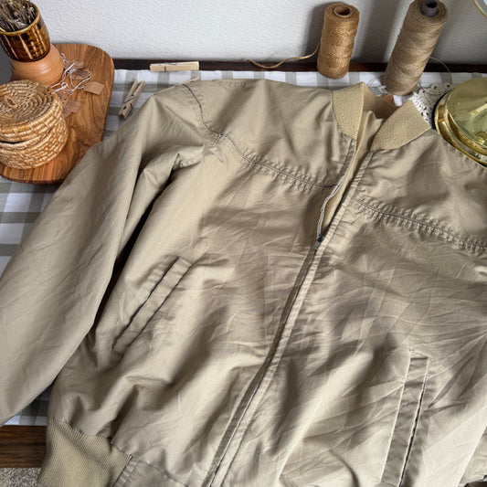 Vintage Khaki Bomber Jacket (XS-L)