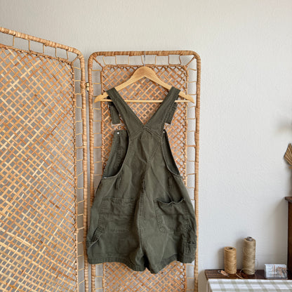 Vintage Olive Denim Shortalls (S-M)