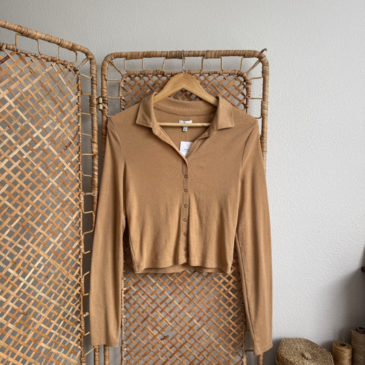 Snap Button Long Sleeve Top (S-L)