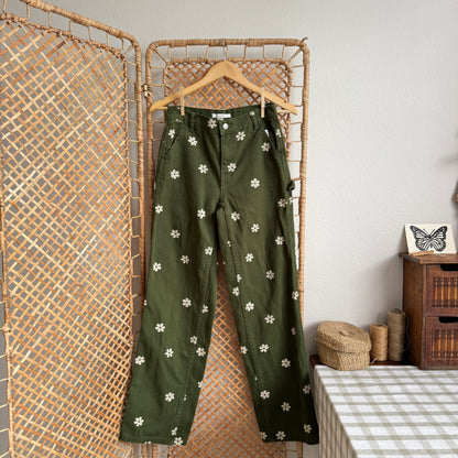PacSun Floral Baggy Carpenter Denim Jeans (24-26W)